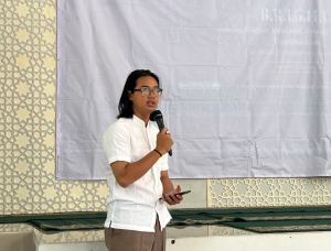 Sambutan Ketua Kelompok KKN 122 Abyudaya, Kemal Syahid Mubarok (Sumber: Redaksi SatuImpresi)